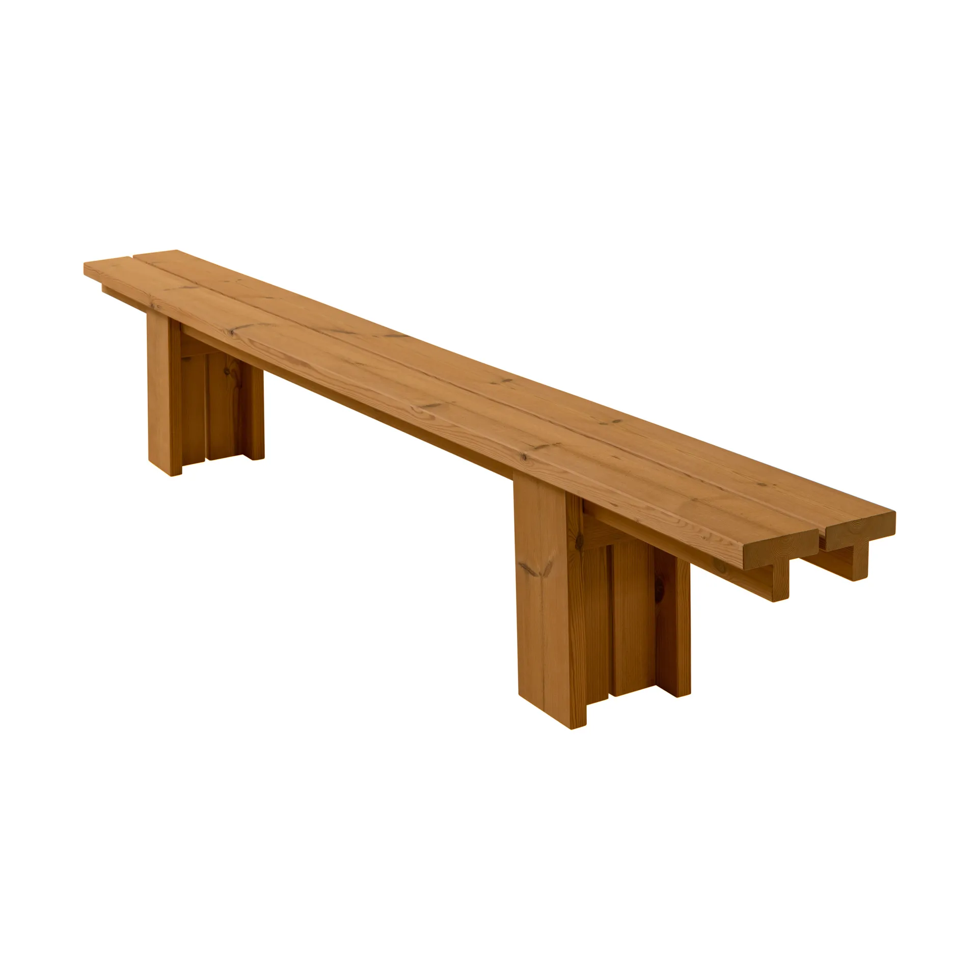 013 Osa Outdoor Bench bänk, Värmebehandlad furu, 333x37x49 cm Vaarnii