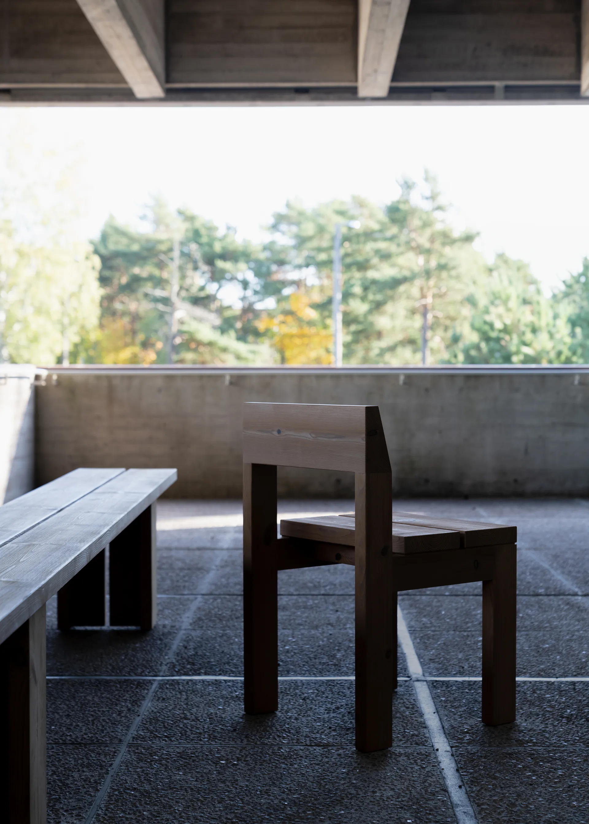 013 Osa Outdoor Dining Chair stol, Matt oljevaxad furu Vaarnii