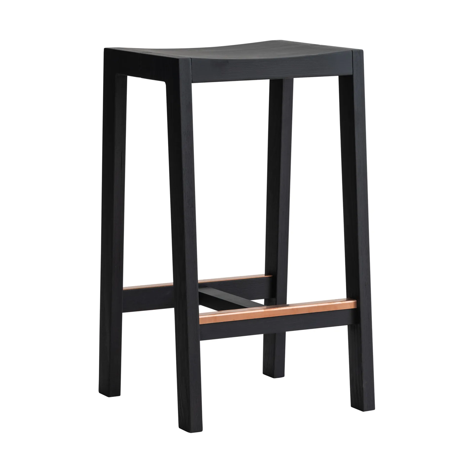 016 Maasto Bar Stool barpall, Svartbetsad furu, 65 cm Vaarnii