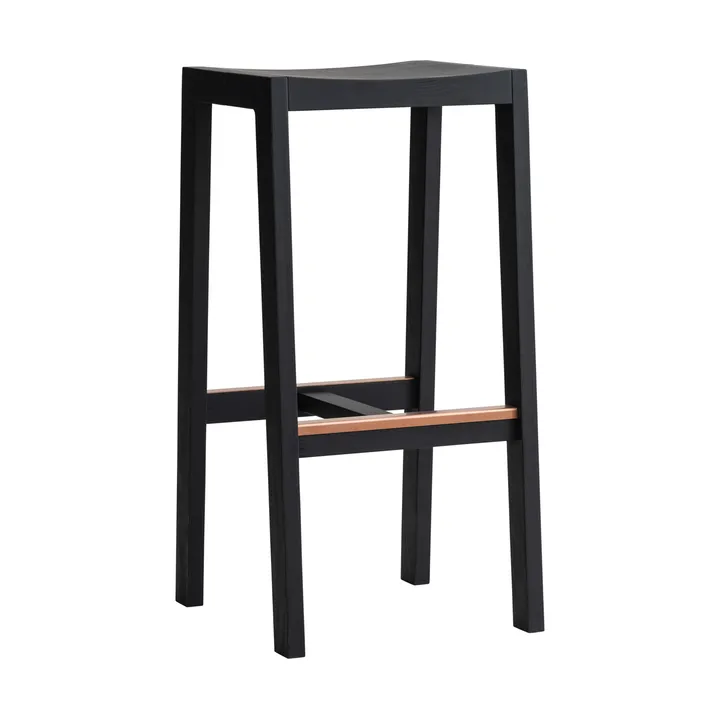 016 Maasto Bar Stool barpall - Svartbetsad furu, 75 cm - Vaarnii