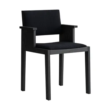 016 Maasto Dining Armchair karmstol - Svartbetsad furu, framsidesklädd svart - Vaarnii