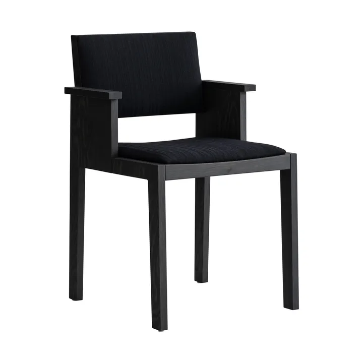 016 Maasto Dining Armchair karmstol - Svartbetsad furu, framsidesklädd svart - Vaarnii