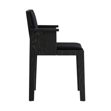 016 Maasto Dining Armchair karmstol - Svartbetsad furu, framsidesklädd svart - Vaarnii