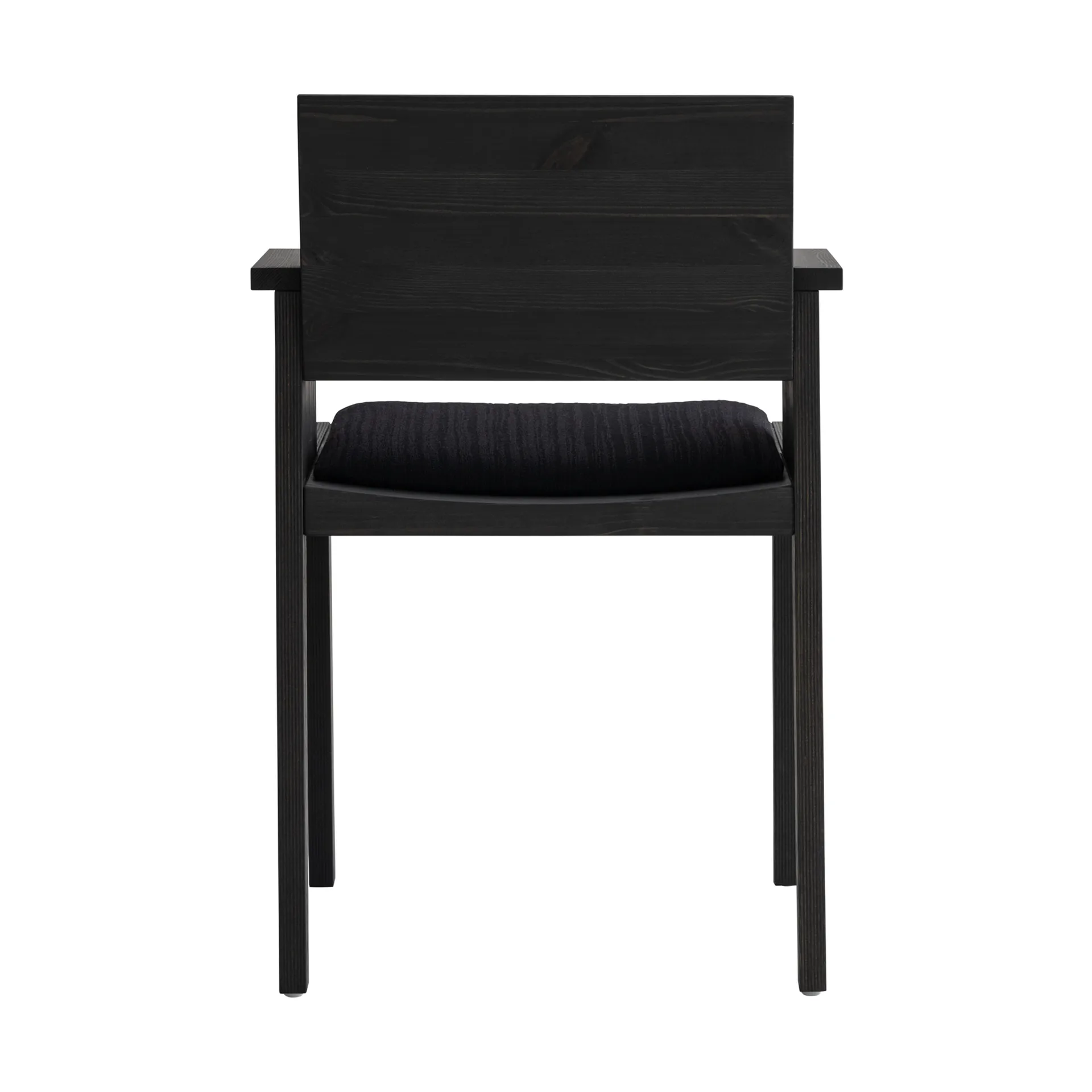 016 Maasto Dining Armchair karmstol, Svartbetsad furu, framsidesklädd svart Vaarnii