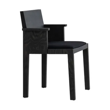 016 Maasto Dining Armchair karmstol - Svartbetsad furu, klädd sits svart - Vaarnii