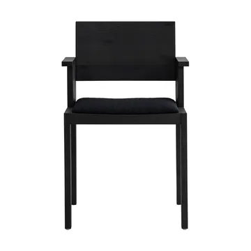 016 Maasto Dining Armchair karmstol - Svartbetsad furu, klädd sits svart - Vaarnii