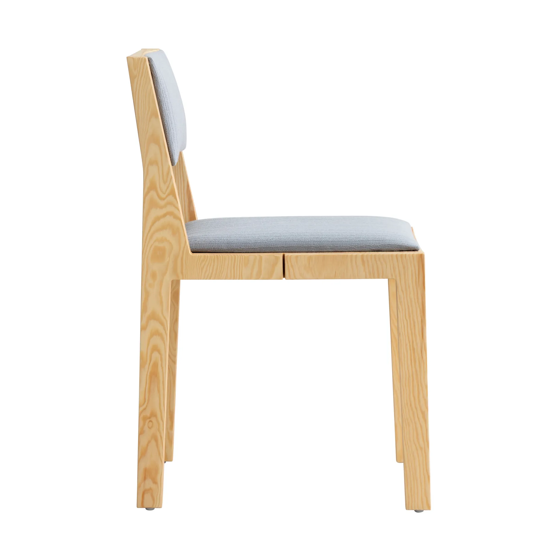 016 Maasto Dining Chair stol, Matt oljevaxad furu, framsidesklädd grå Vaarnii