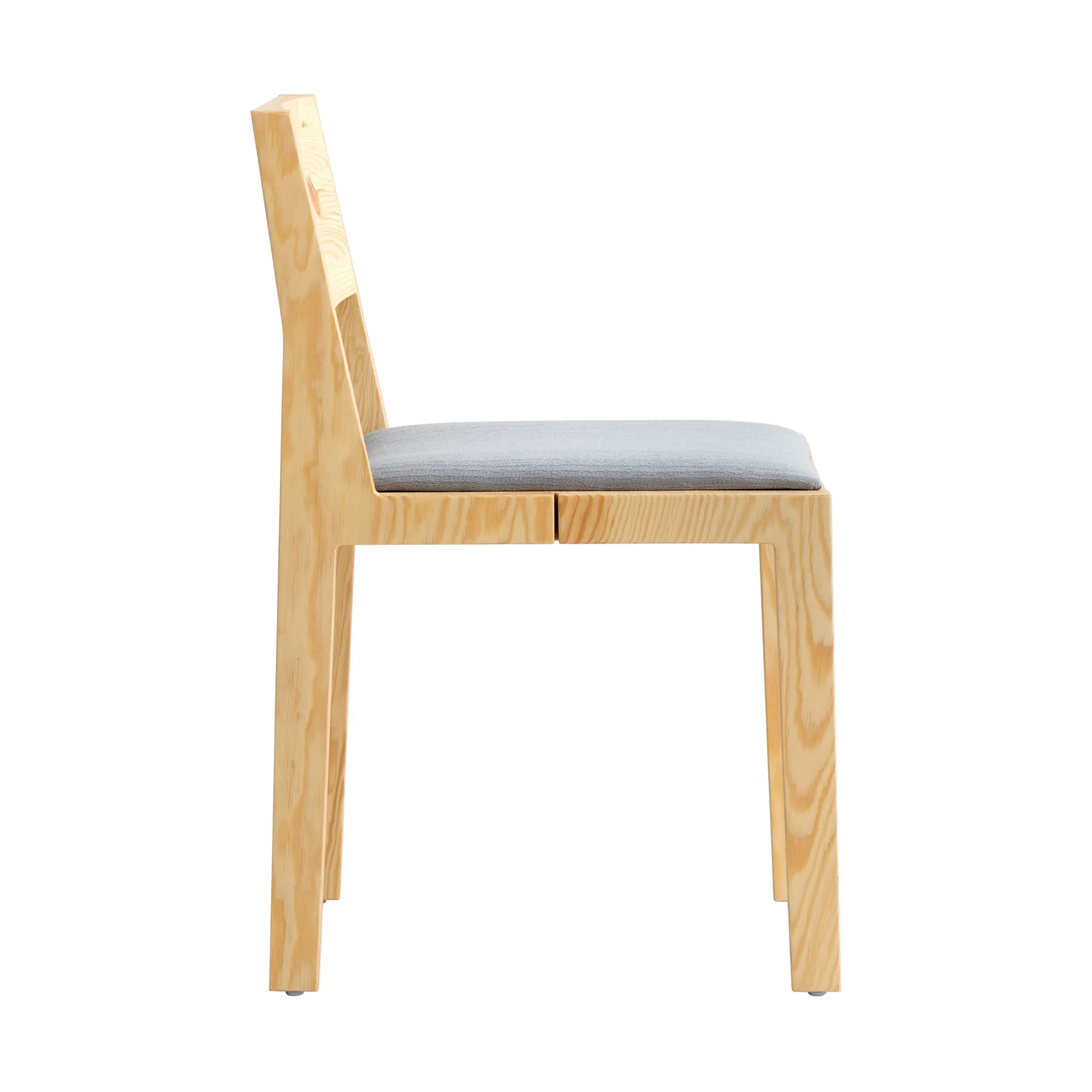 016 Maasto Dining Chair stol, Matt oljevaxad furu, klädd sits grå Vaarnii