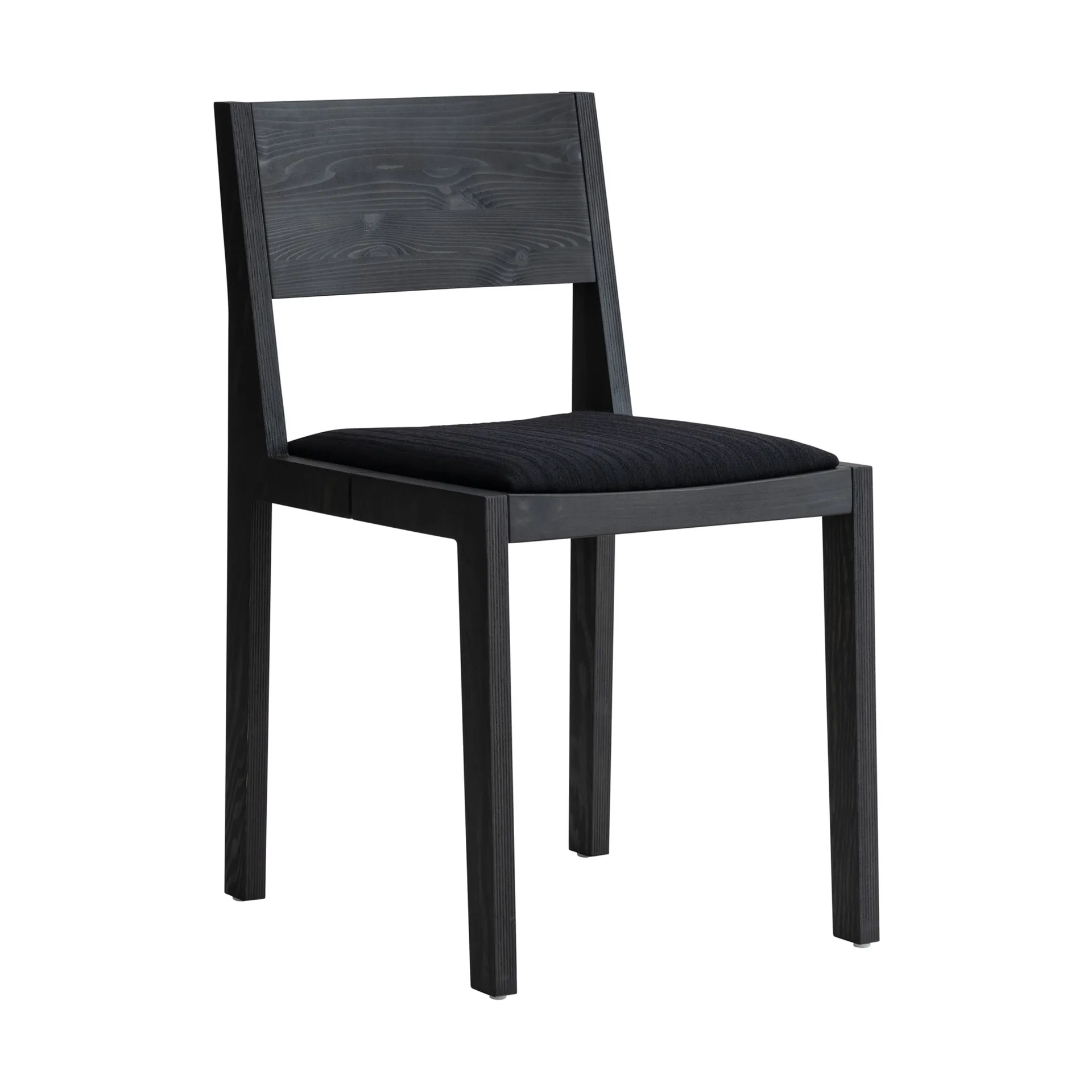 016 Maasto Dining Chair stol, Svartbetsad furu, klädd sits svart Vaarnii