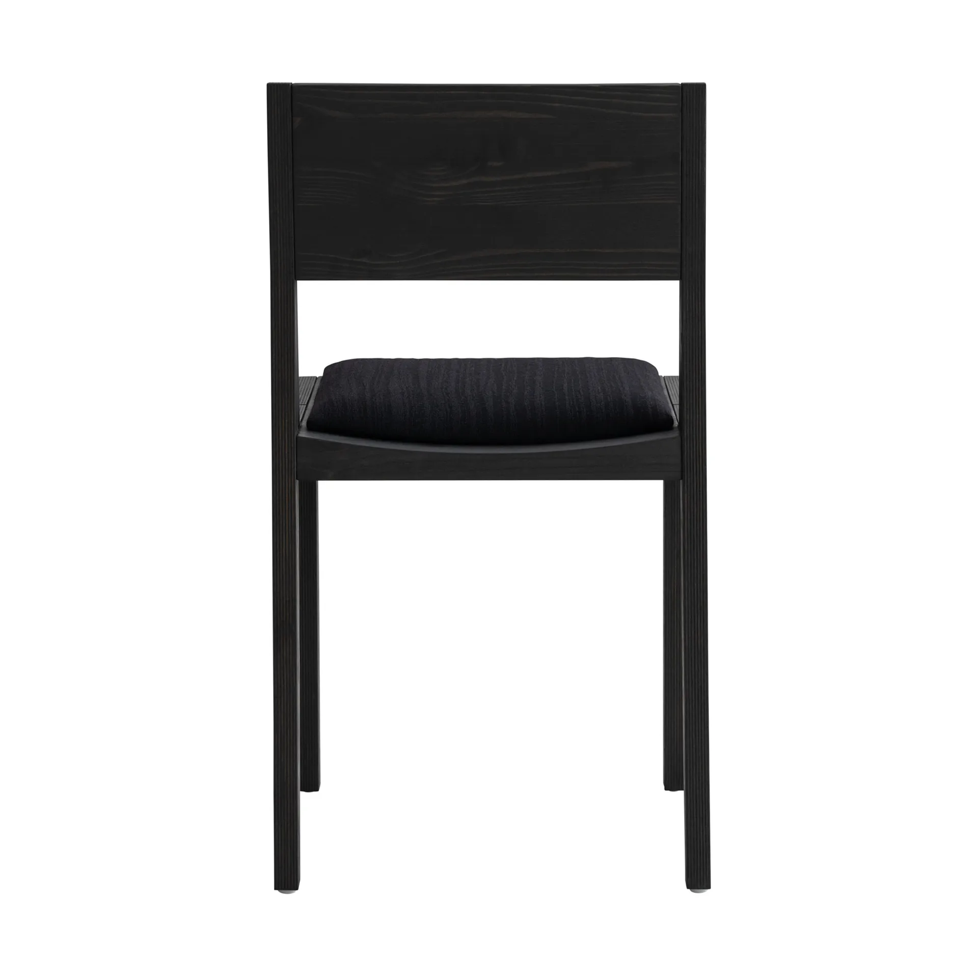 016 Maasto Dining Chair stol, Svartbetsad furu, klädd sits svart Vaarnii