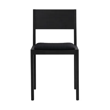 016 Maasto Dining Chair stol - Svartbetsad furu, klädd sits svart - Vaarnii