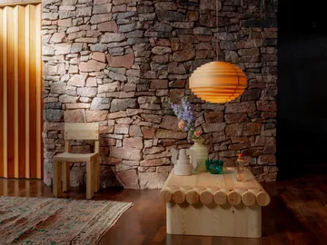 1002 Hans Pendant pendel - Matt oljevaxad furu, XL Ø70 cm - Vaarnii