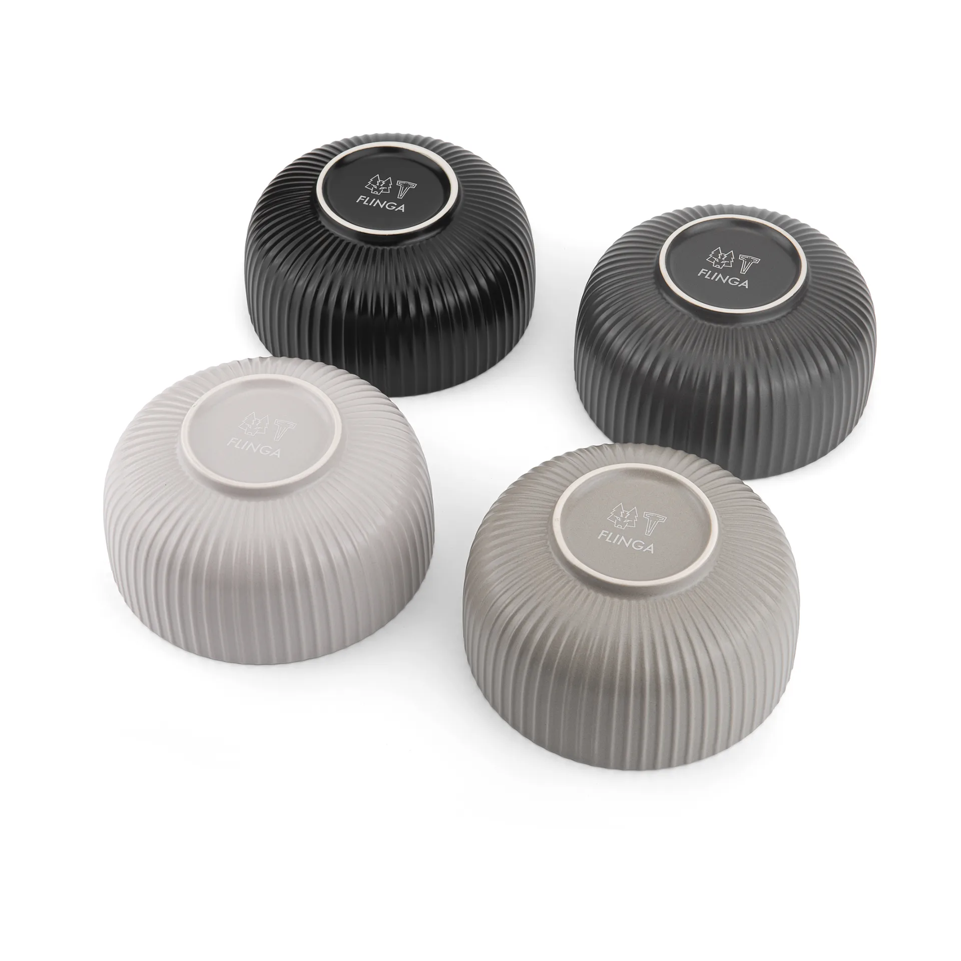 Duga flinga skål 70 cl 4-pack, Vit, sandgrå, antracit, svart Vargen & Thor