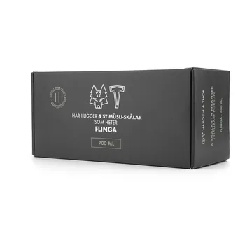 Duga flinga skål 70 cl 4-pack - Vit, sandgrå, antracit, svart - Vargen & Thor