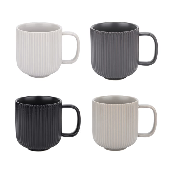 Duga XL mugg 35 cl 4-pack, Vit, sandgrå, antracit, svart Vargen & Thor
