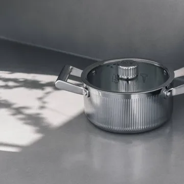 Glima gryta - Rostfritt stål, glaslock, 2 L - Vargen & Thor