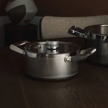 Glima gryta - Rostfritt stål, glaslock, 2 L - Vargen & Thor