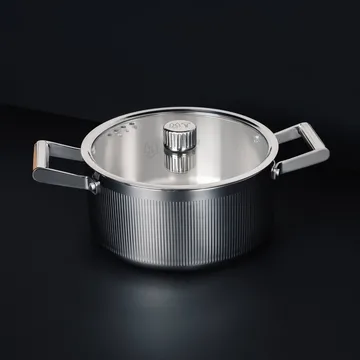 Glima gryta - Rostfritt stål, glaslock, 2 L - Vargen & Thor