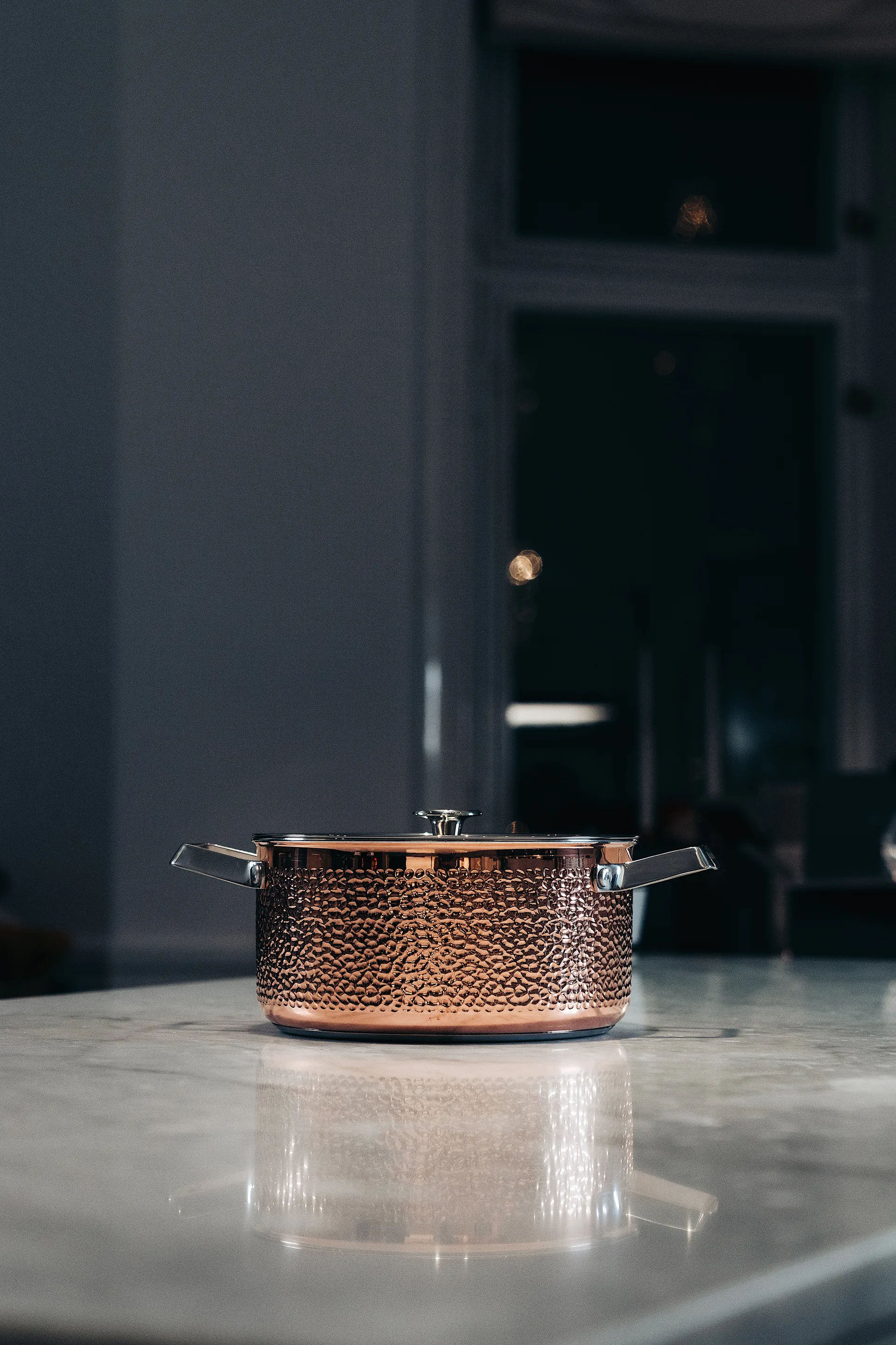 Mjölner hamrad koppargryta med lock, Miranda, 4 L Vargen & Thor