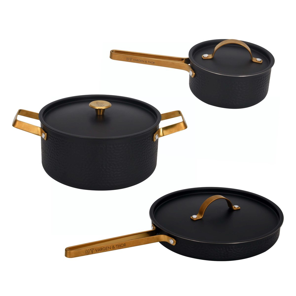 Vargen & Thor Arvet grytset 3 delar | Skandinavisk Design | Grytset & Kastrullset | Svart