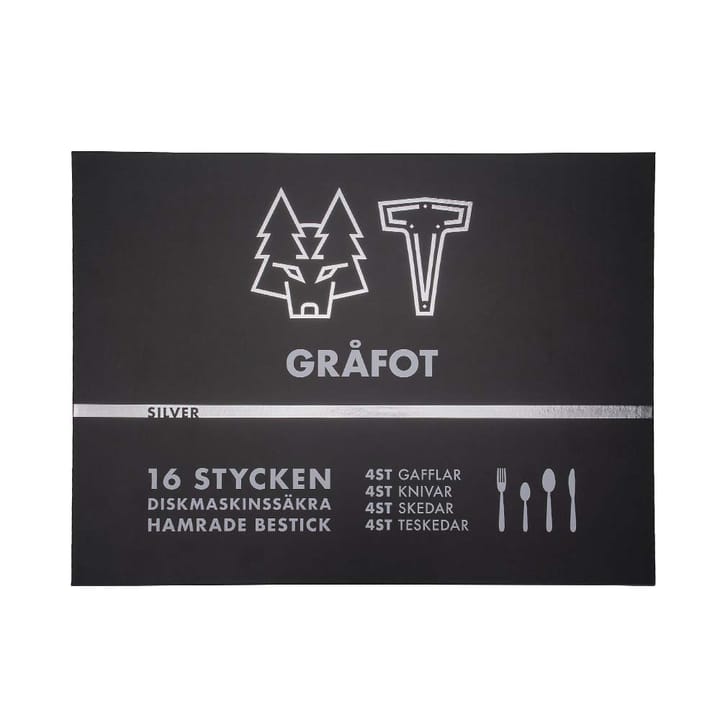 Vargen & Thor bestickset 16 delar, Gråfot, silver Vargen & Thor