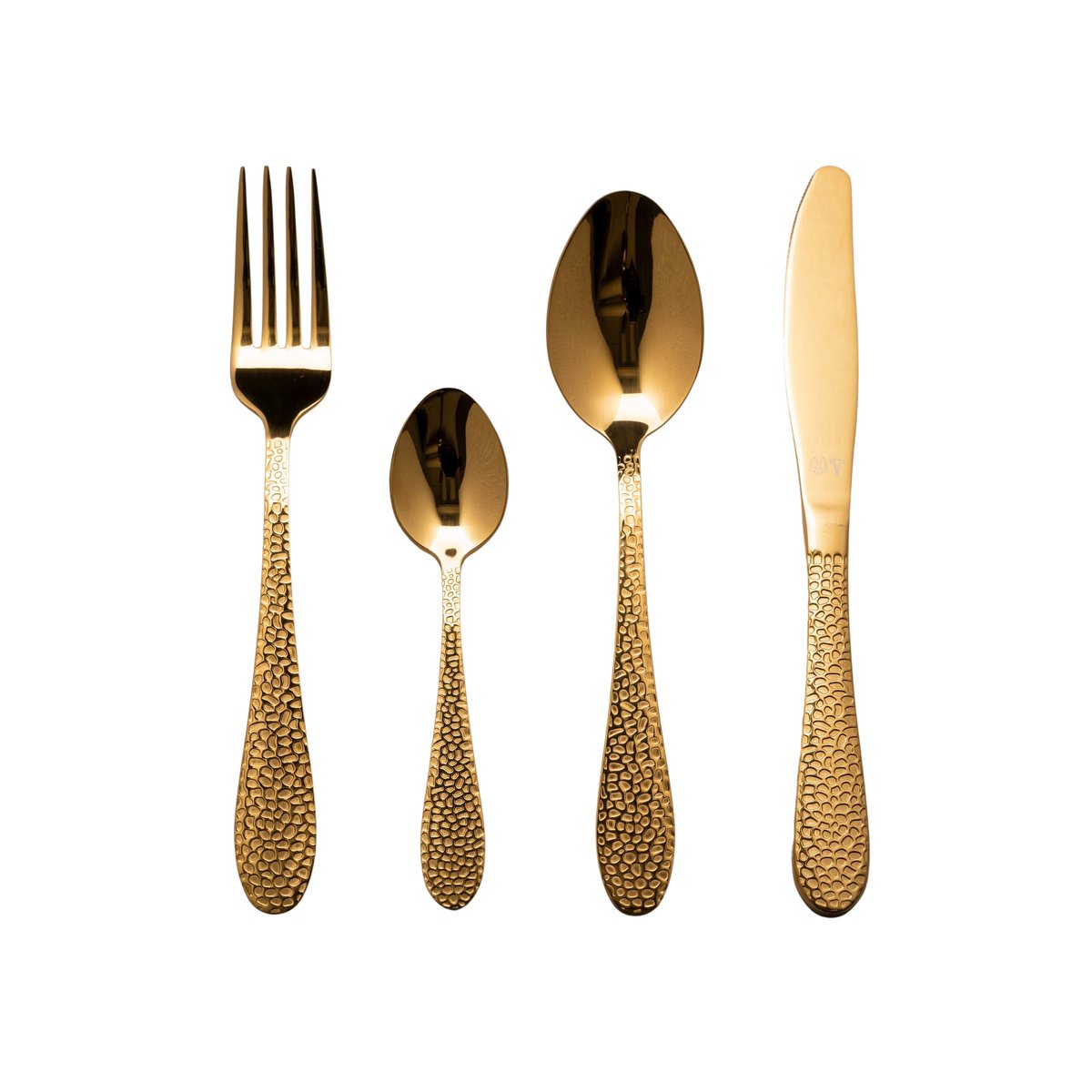 Vargen & Thor bestickset 16 delar Nimbus, mässing | Skandinavisk Design | Bestickset | Guldfärgad