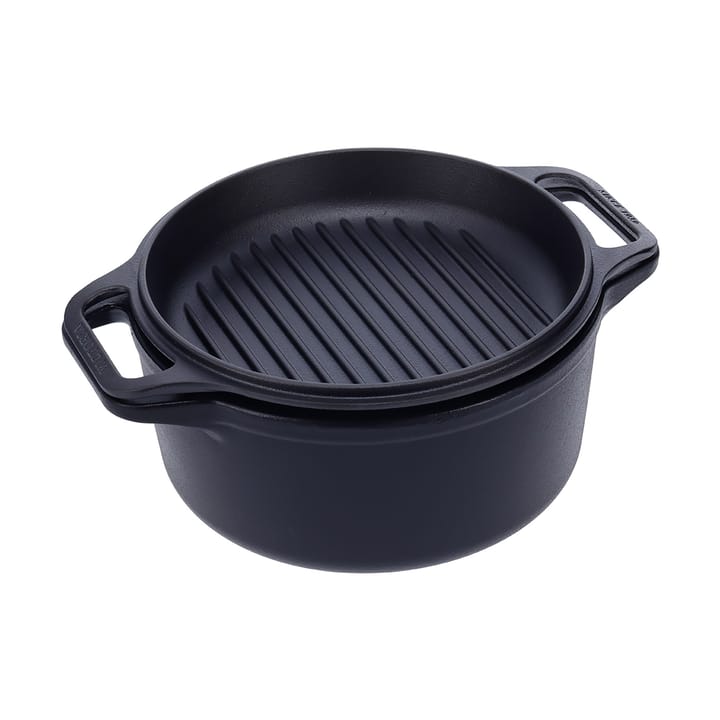 Gryta och grillpanna gjutjärn pre-seasoned, 2 delar Victoria