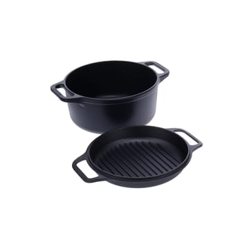 Gryta och grillpanna gjutjärn pre-seasoned - 2 delar - Victoria
