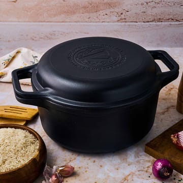Gryta och grillpanna gjutjärn pre-seasoned - 2 delar - Victoria