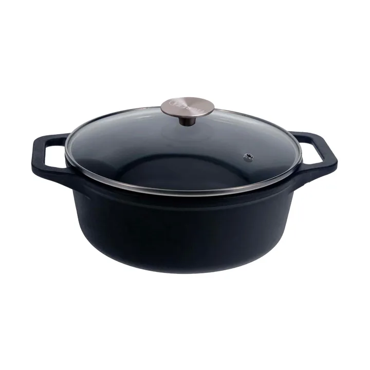 Victoria gryta gjutjärn glaslock pre-seasoned - 3,8 L - Victoria