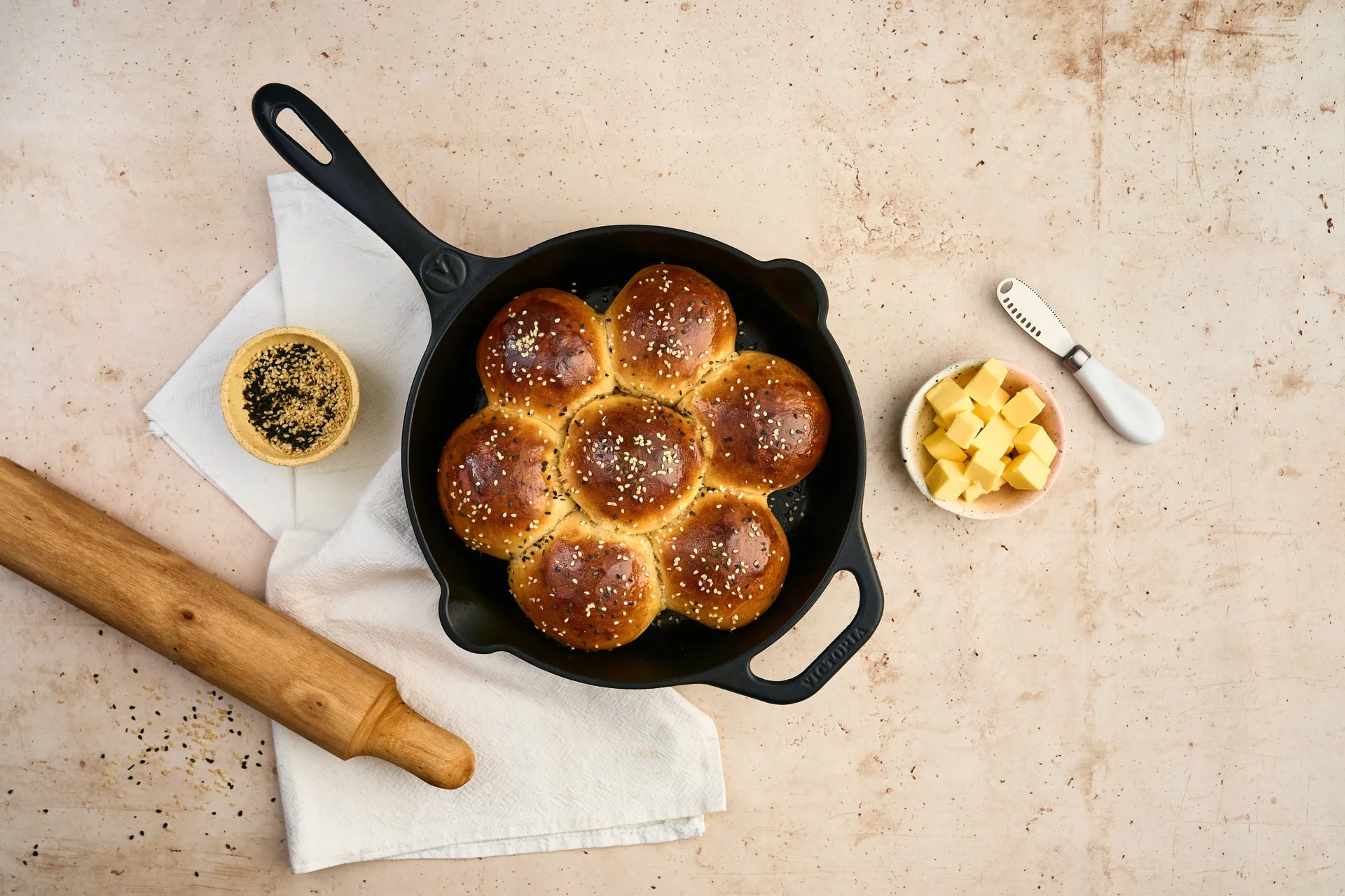 Victoria stekpanna gjutjärn pre-seasoned, Ø25 cm Victoria