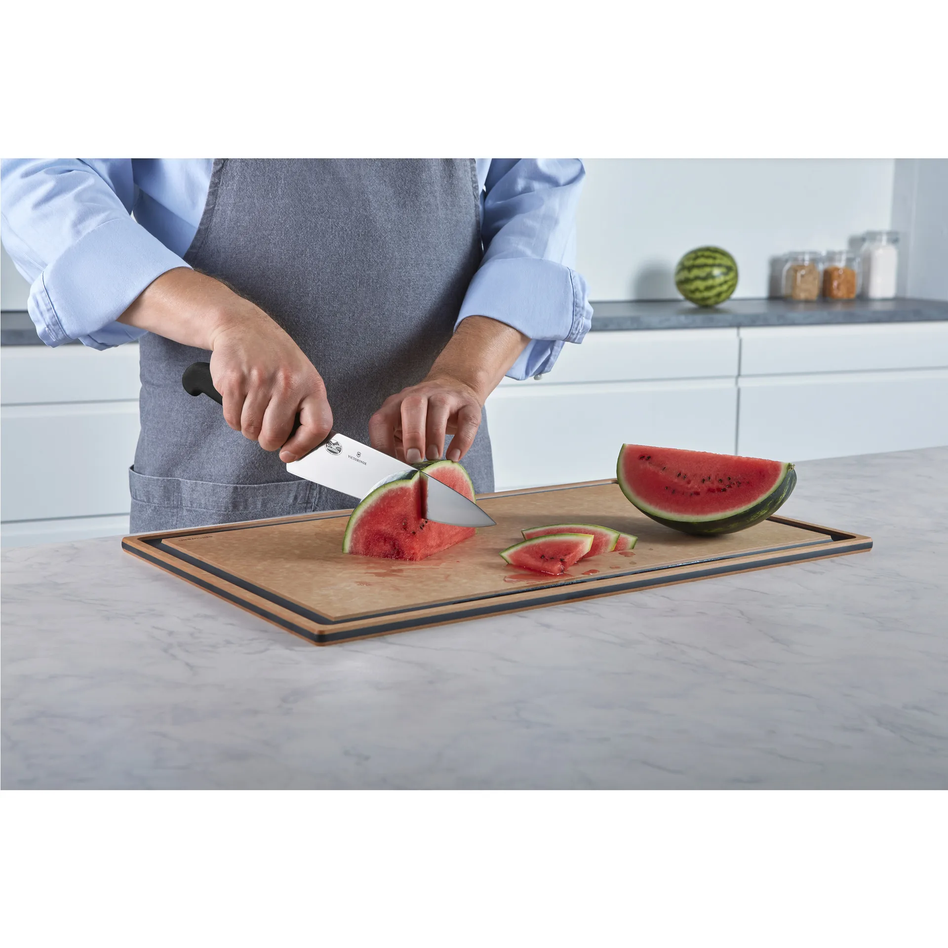 Fibrox kockkniv extra bred 20 cm, Rostfritt stål Victorinox