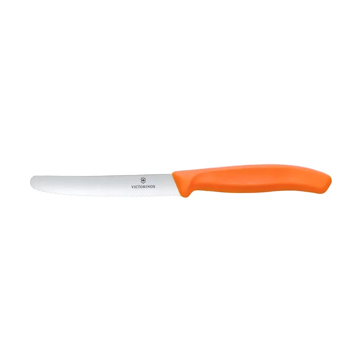 Swiss Classic korv-/tomatkniv tandad 11 cm - Orange - Victorinox