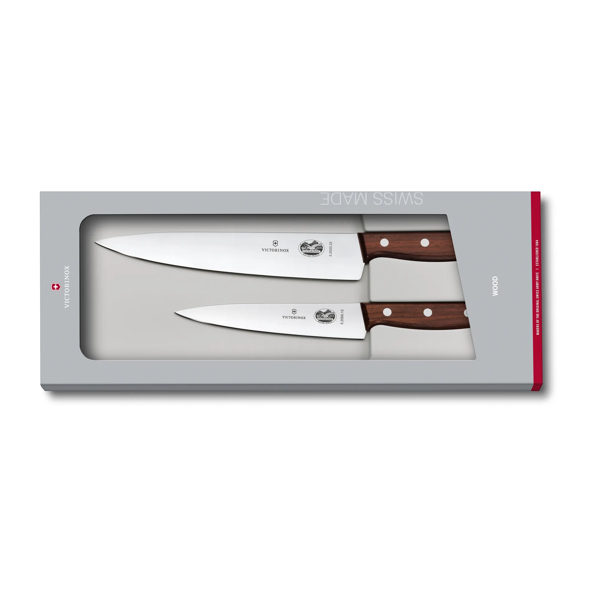 Wood knivset kockknivar, Rostfritt stål-lönn Victorinox