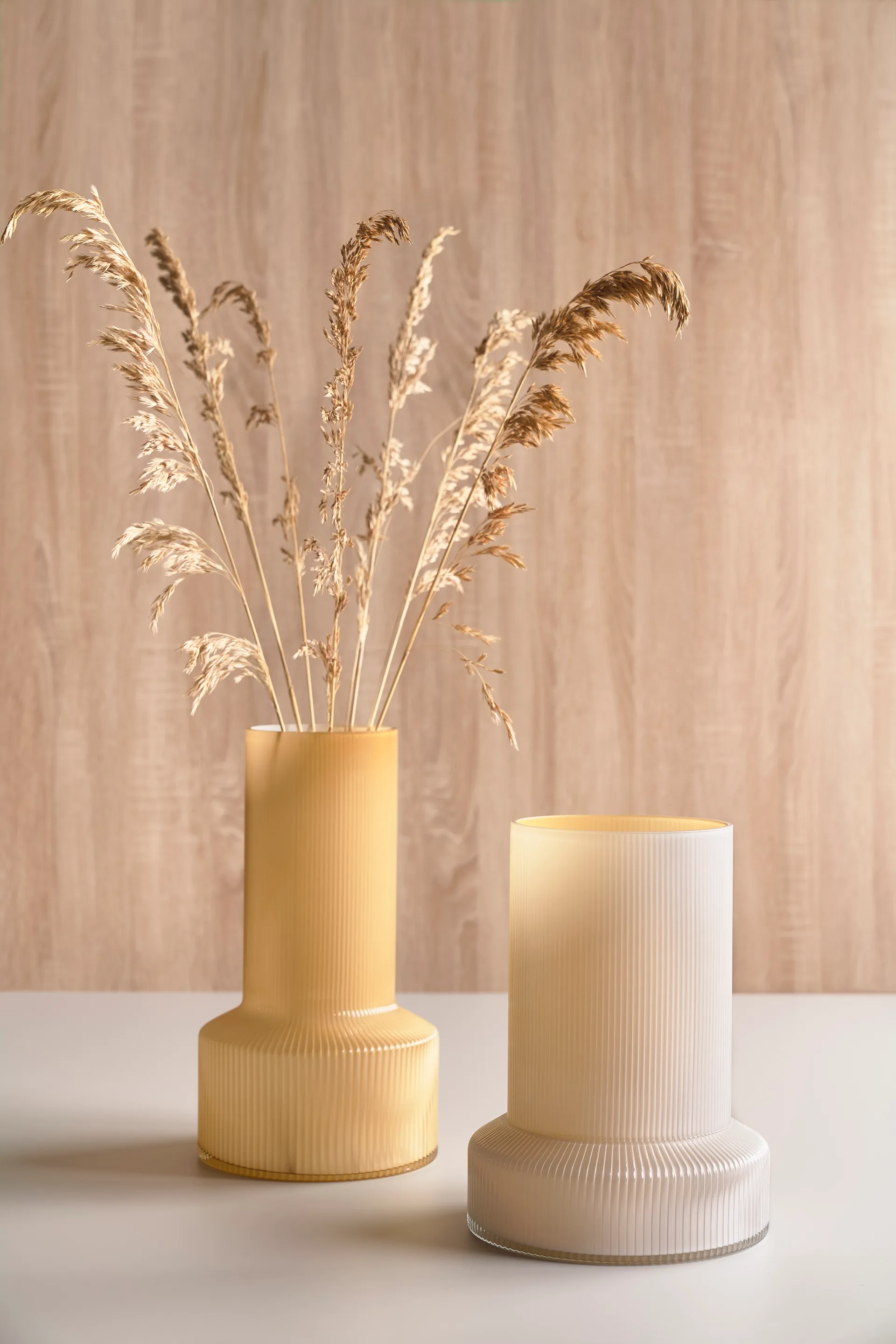 Hvils glasvas Ø21 cm, Vit Villa Collection