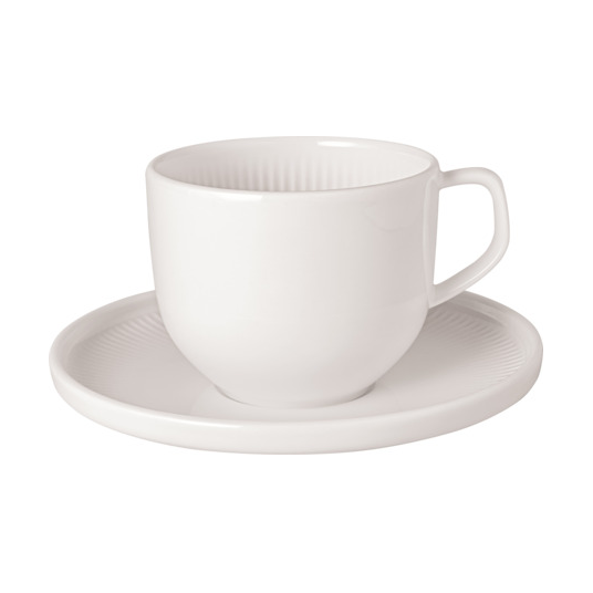 Villeroy & Boch Afina kopp med fat White | Skandinavisk Design | Kaffekoppar | Vit