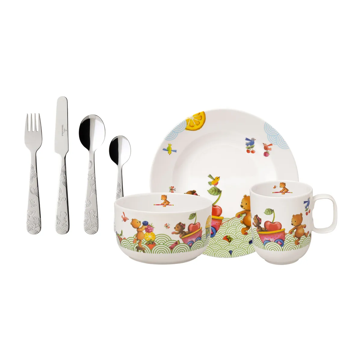 Villeroy & Boch Hungry as a Bear barnservis och bestick 7 delar