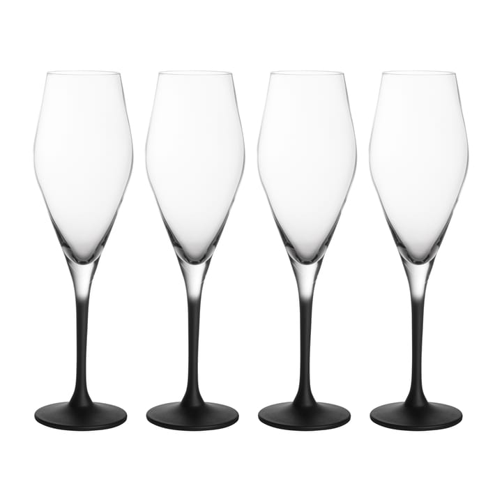 Manufacture Rock champagneglas 26 cl 4-pack - Klar-svart - Villeroy & Boch