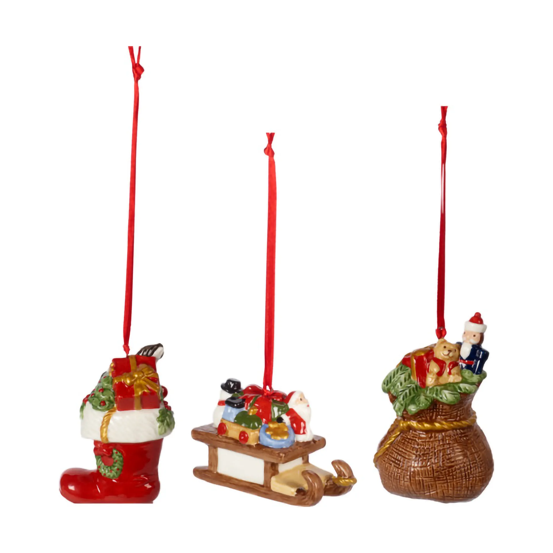 Nostalgic julgranshänge gåvor 3-pack, Röd-brun Villeroy & Boch