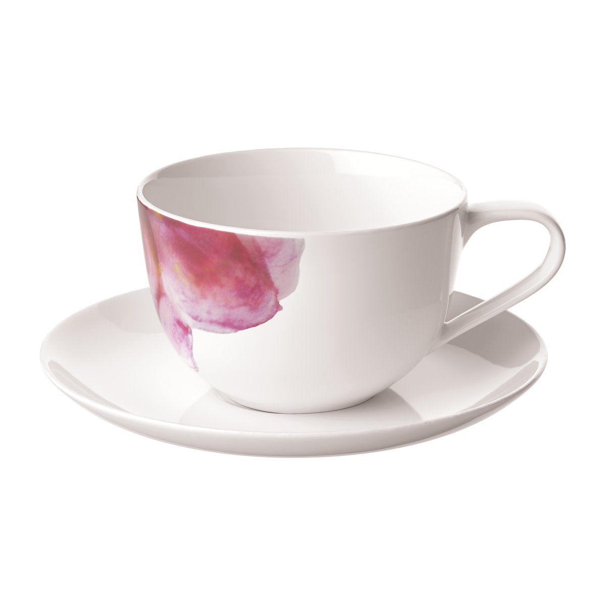 Villeroy & Boch Rose Garden kopp med fat Vit | Skandinavisk Design | Kaffefat & Tefat | Vit