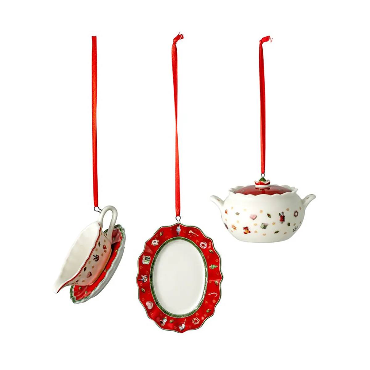 Toy's Delight julgranshänge servering 3 delar, Vit-röd Villeroy & Boch
