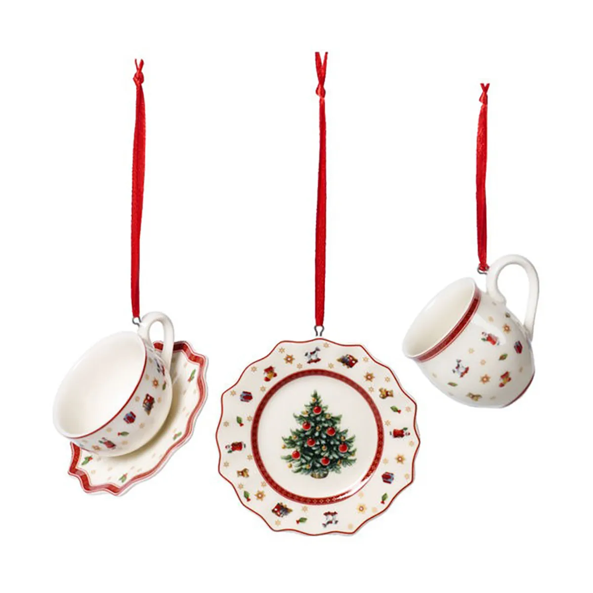 Villeroy & Boch Toy's Delight julgranshänge servisset 3 delar Vit
