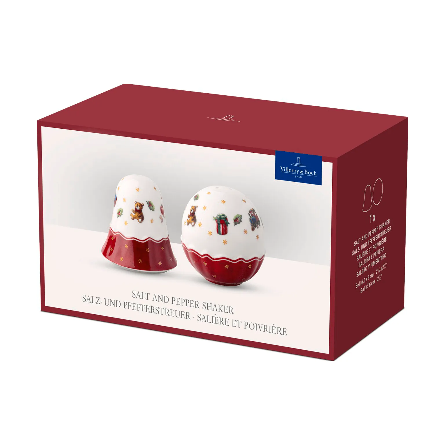 Toy's Delight salt och pepparkar, Vit-röd, 2 delar Villeroy & Boch