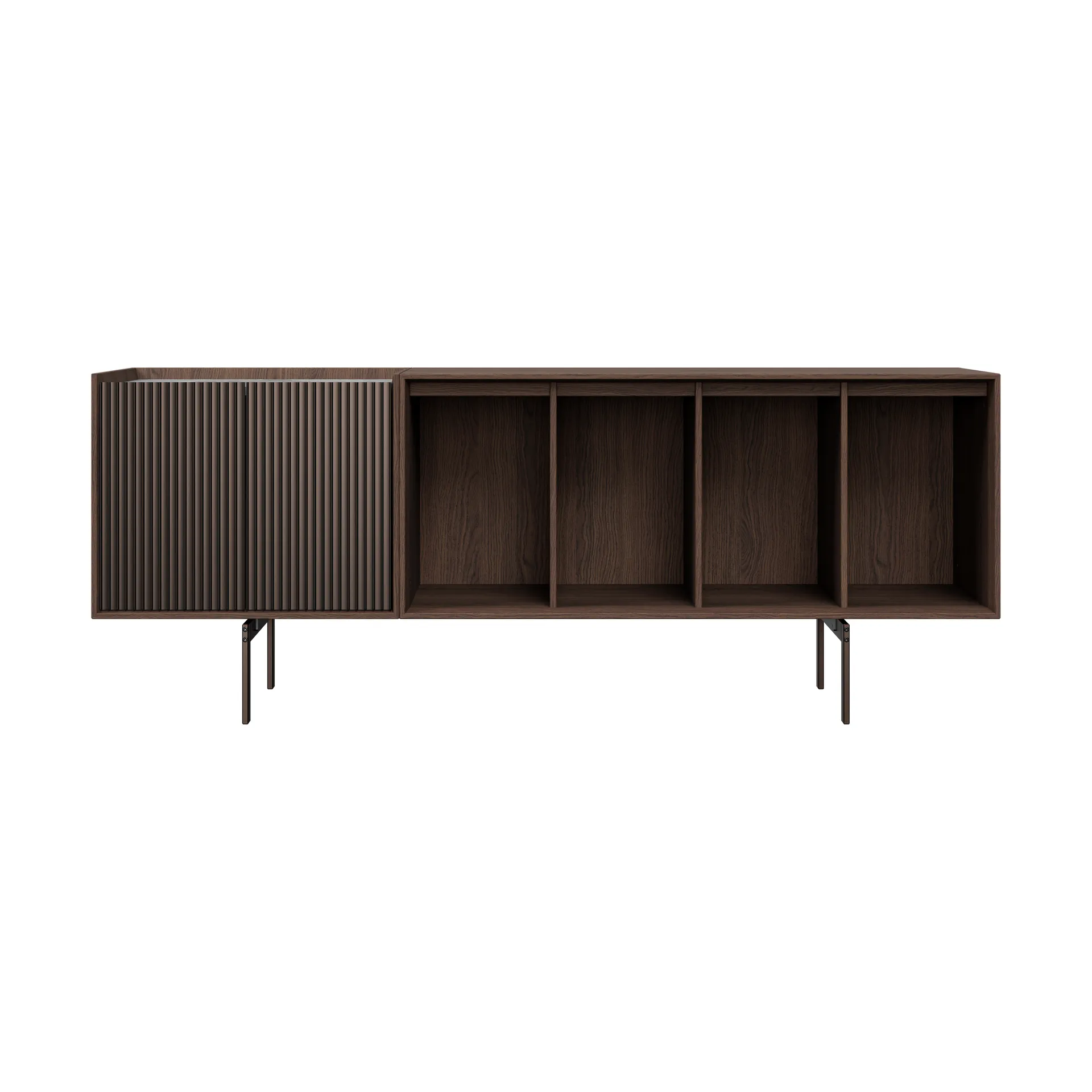 Vipp Cabinet H1 sideboard med ben, Dark oak-marble, doors Vipp