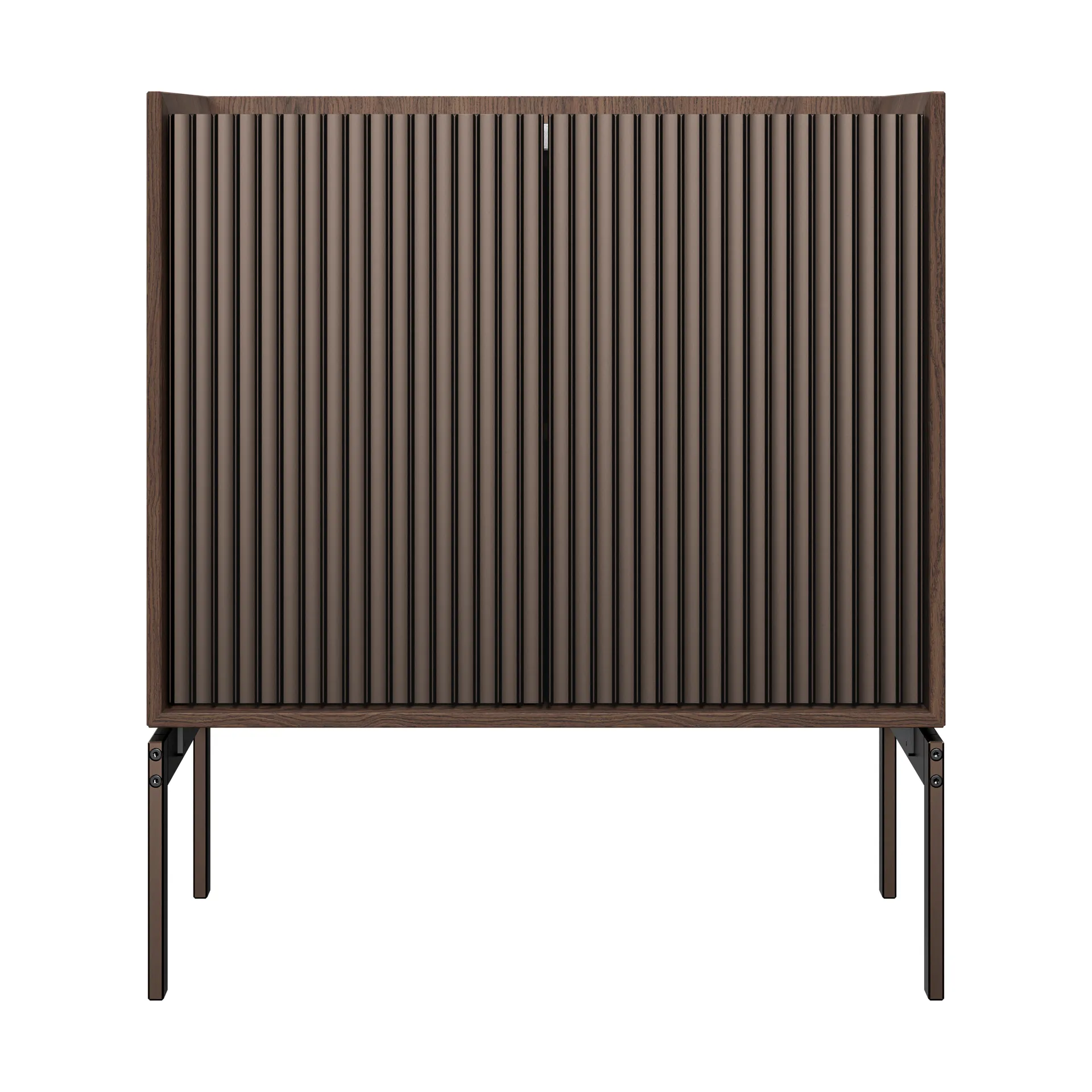 Vipp Cabinet H2 skåp med ben, Dark oak-marble, doors Vipp