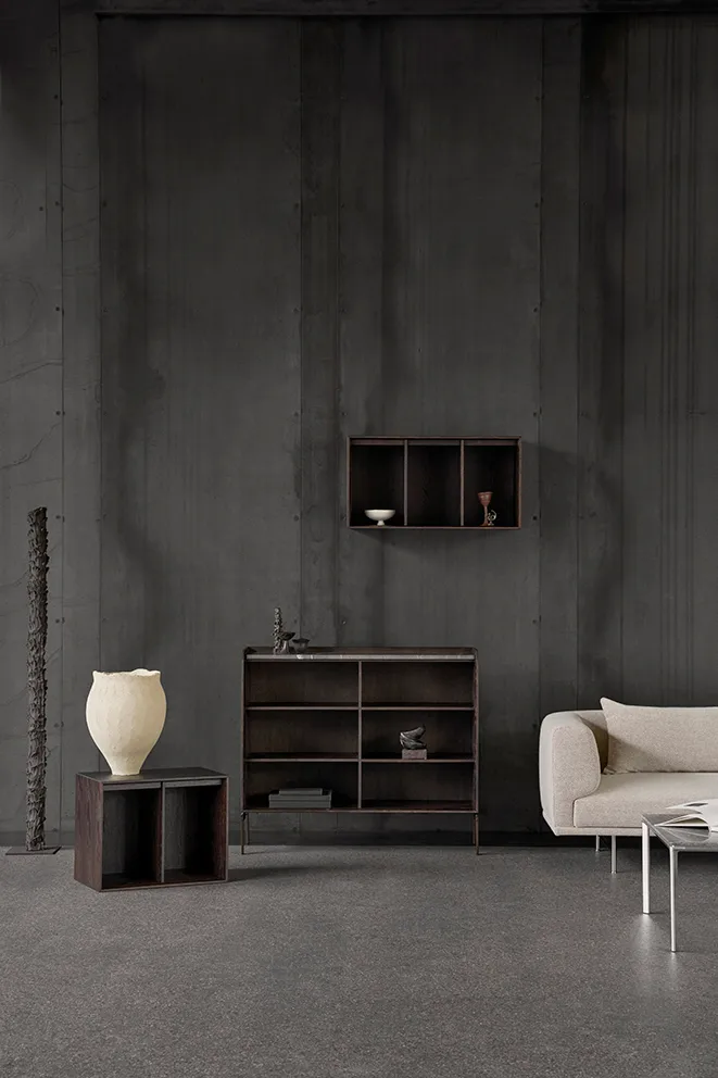 Vipp Cabinet H3 sideboard med ben, Dark oak-marble Vipp