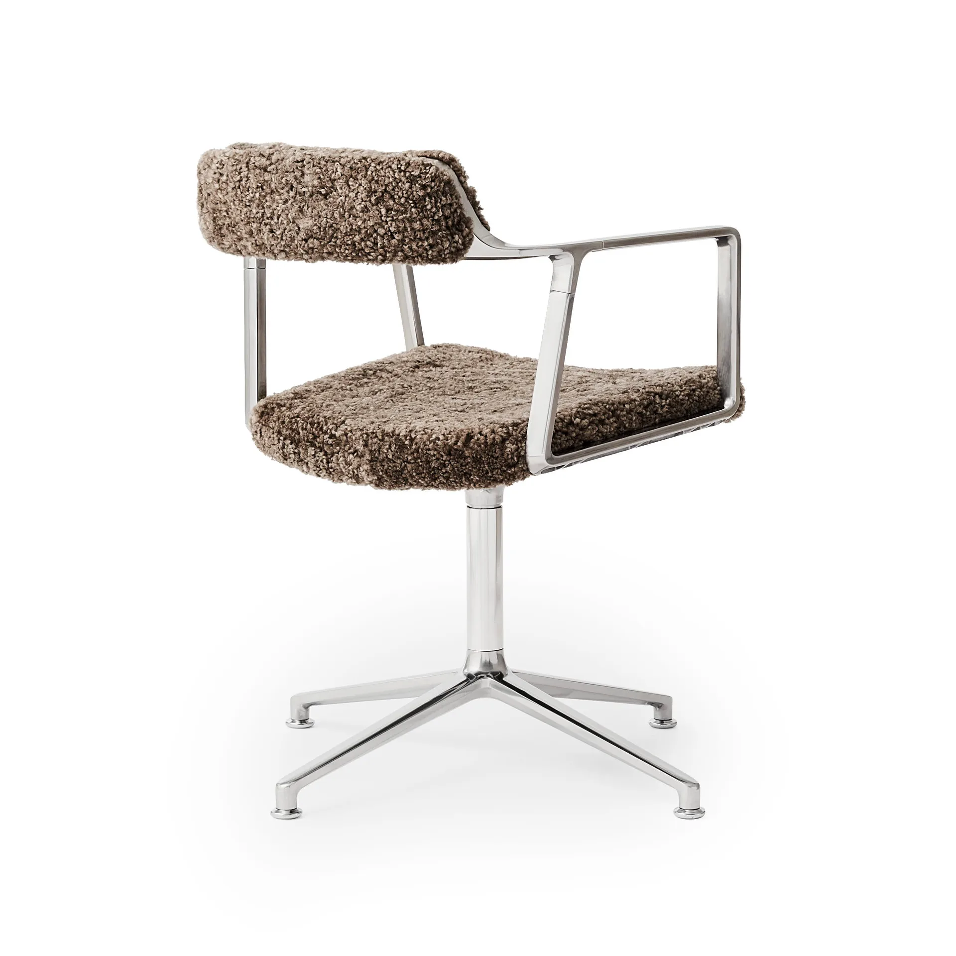 Vipp452 kontorsstol curly limited edition, Brown Sheepskin Vipp