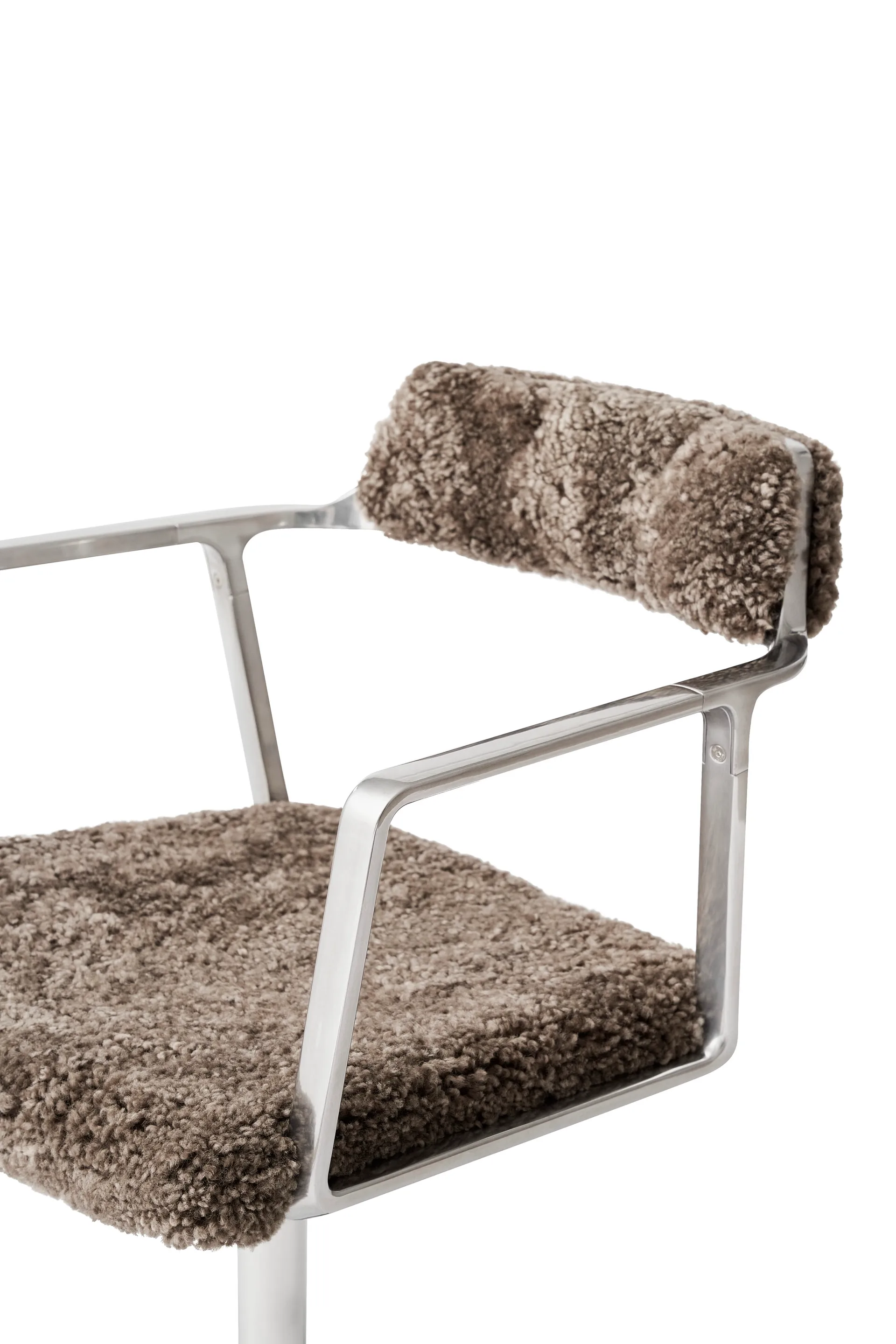 Vipp452 kontorsstol curly limited edition, Brown Sheepskin Vipp