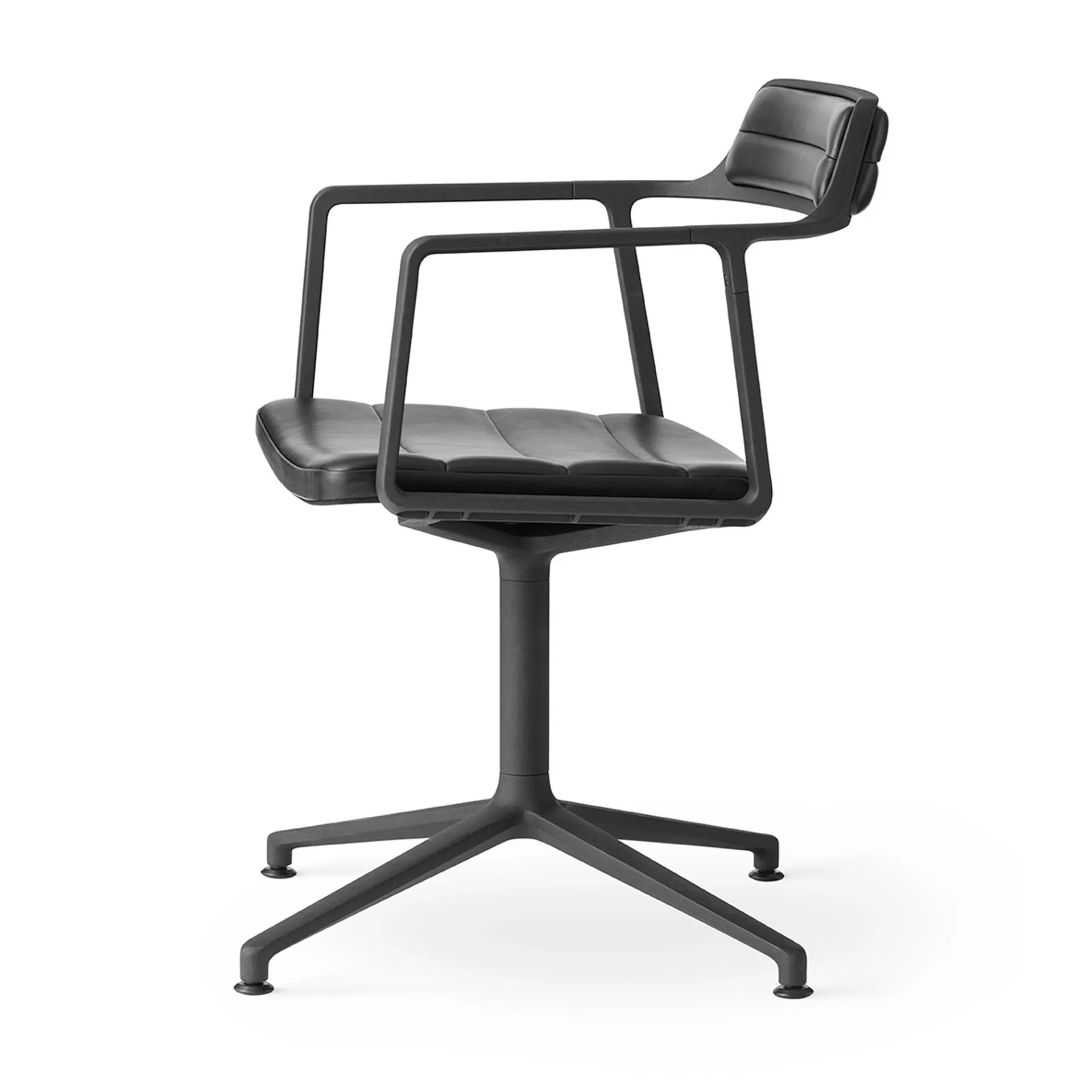 Vipp452 Swivel kontorsstol, Black aluminium-black leather Vipp