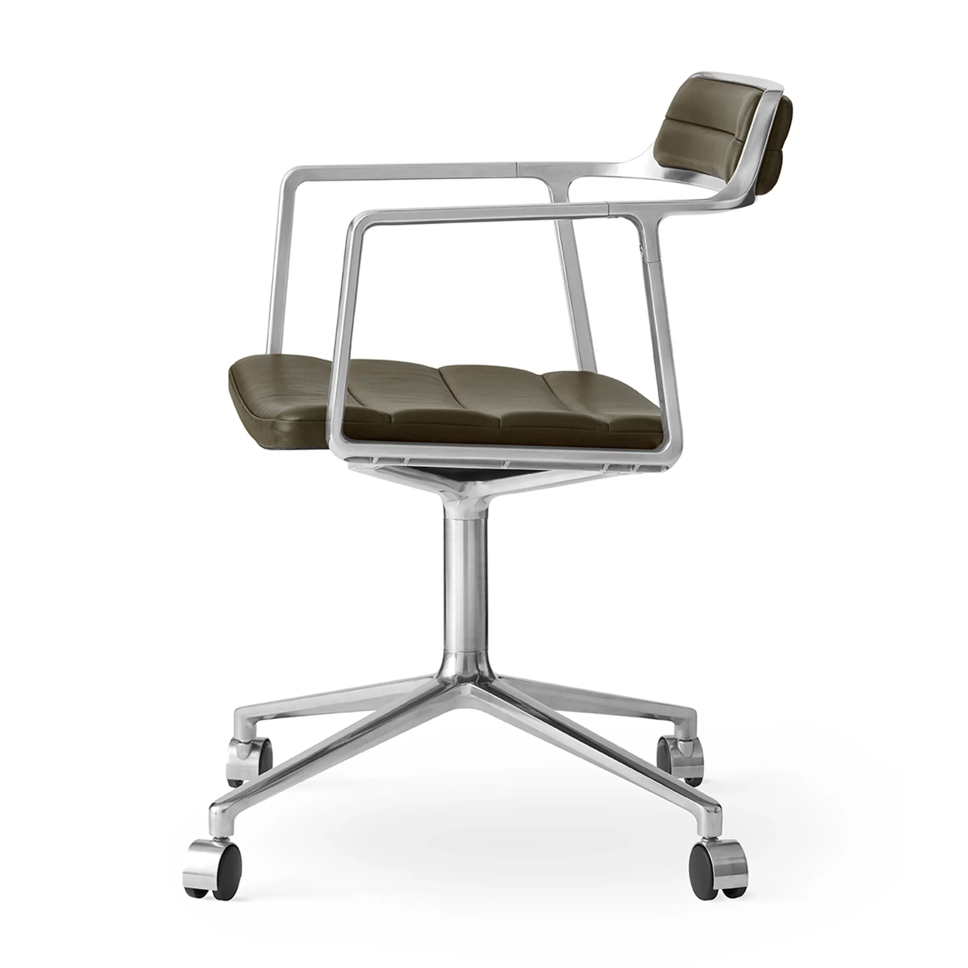 Vipp452 Swivel kontorsstol med hjul, Pol. aluminium-bosco green Vipp